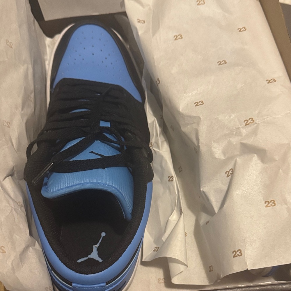 Jordan Men's Sky Blue and Black Sneakers